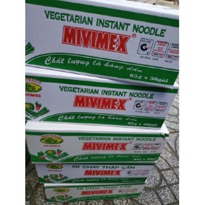 1 Thùng Mì Chay Thập Cẩm Mivimex (65g* 1Thùng 30gói) - Mì Chay