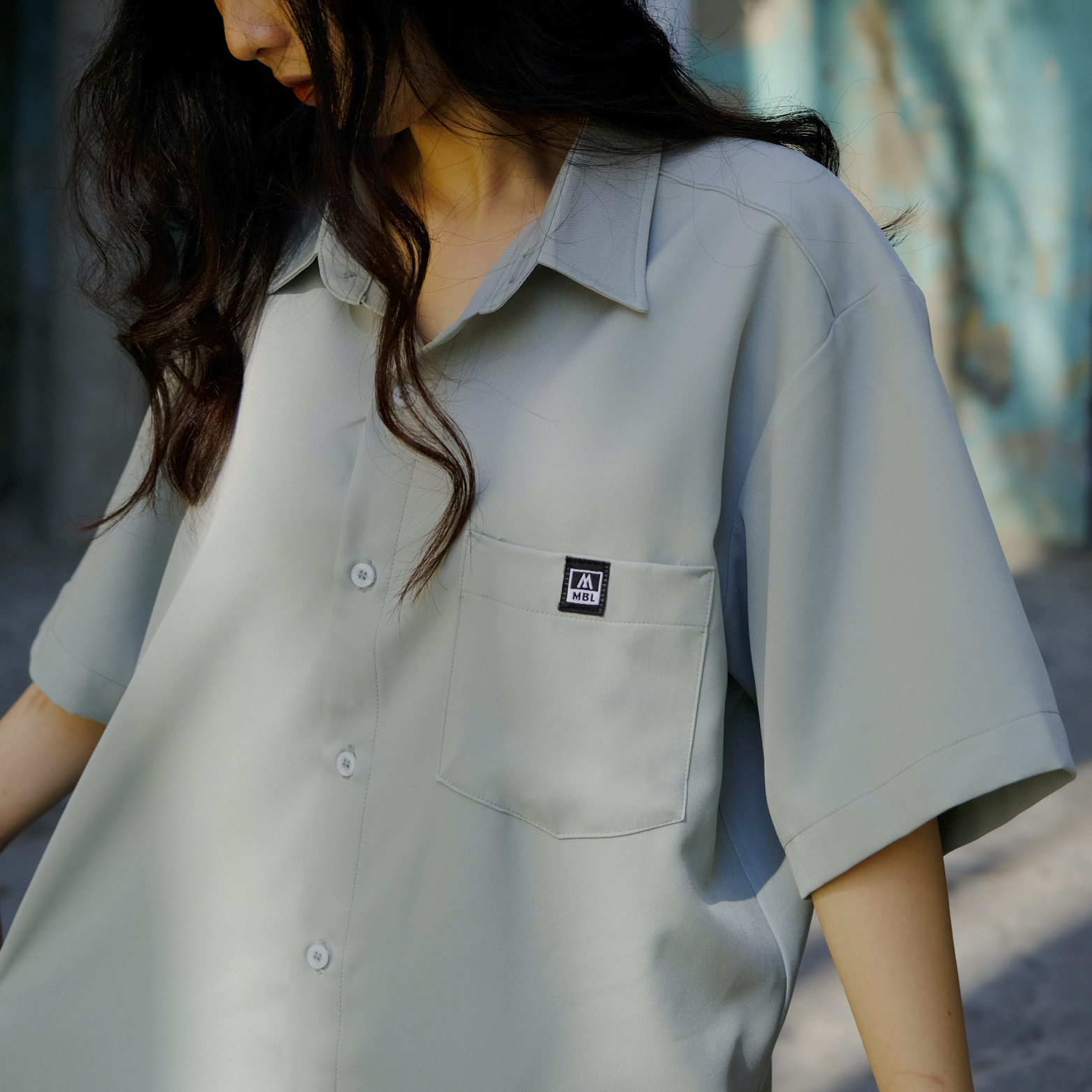 MONATA BLUELIGHT BASIC - Sơ mi form rộng unisex