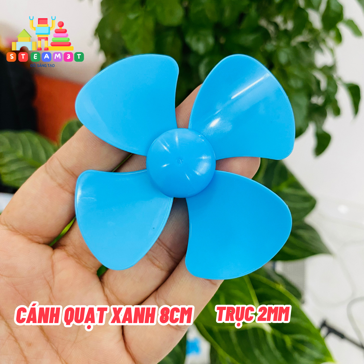 Cánh quạt nhựa mini trục 2mm 4 cánh 8cm 6cm cho motor 130 180 300
