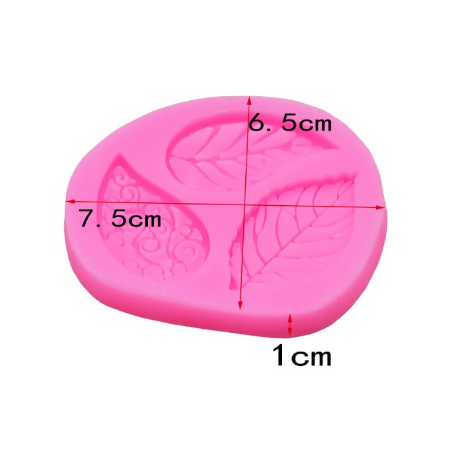 Khuôn silicon 4d 3 lá mẫu đơn nổi vân