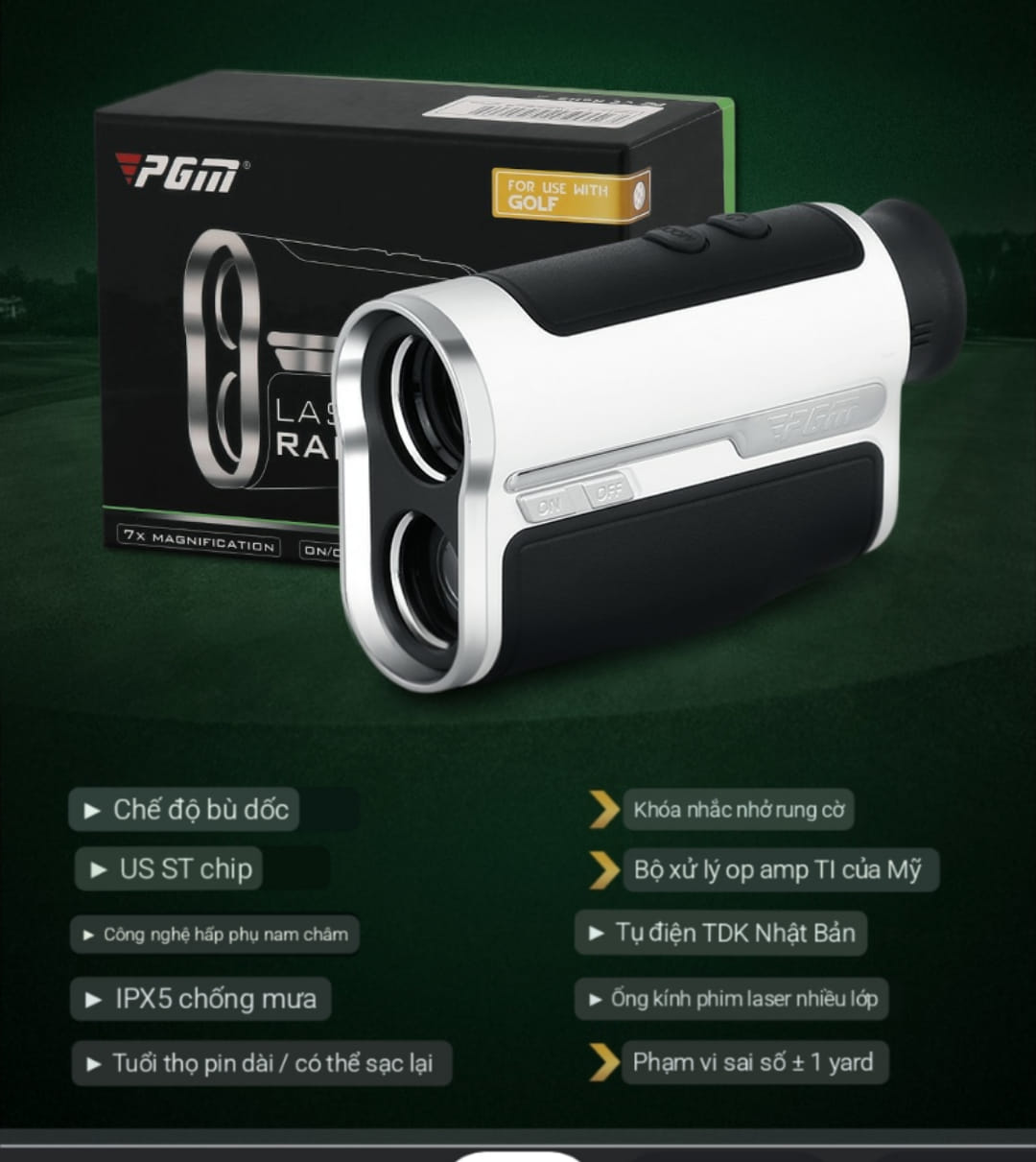 Máy Đo Khoảng Cách - Máy Bắn PGM Pro Golf Master Laser Range Finder.