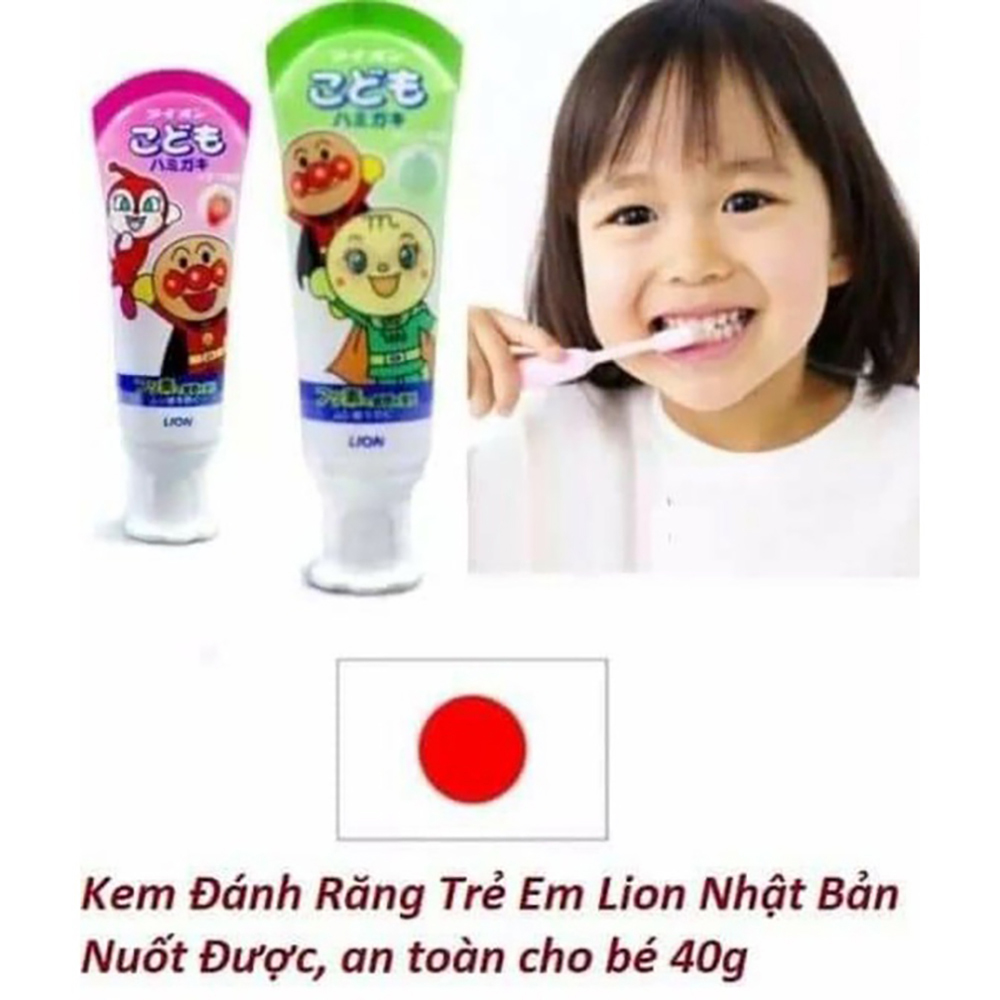 Kem đánh răng trẻ em nuốt được Lion