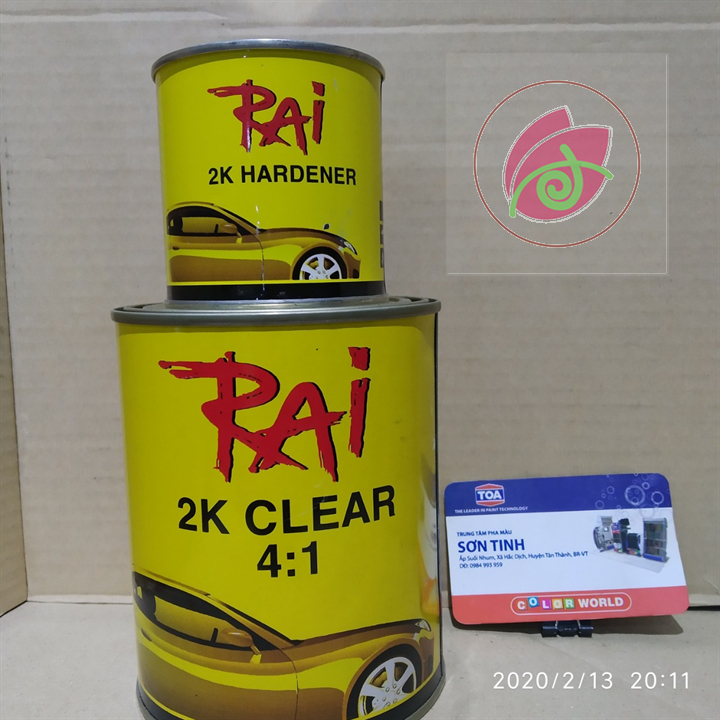 Sơn bóng 2K Rai cao cấp bộ 1kg