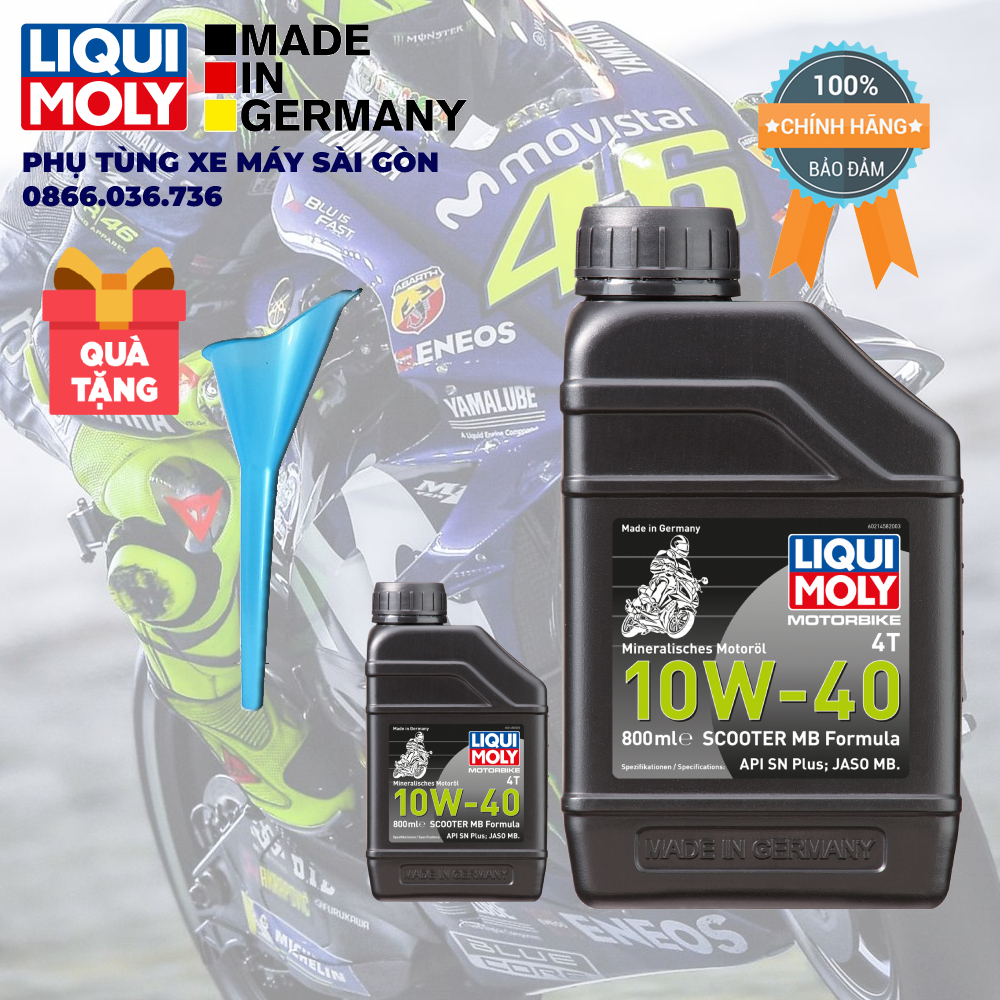 Nhớt Liqui Motorbike 10W40 Formula 800ml dành cho xe số xe côn, xe ga [Mua 5 tặng 1 phểu]
