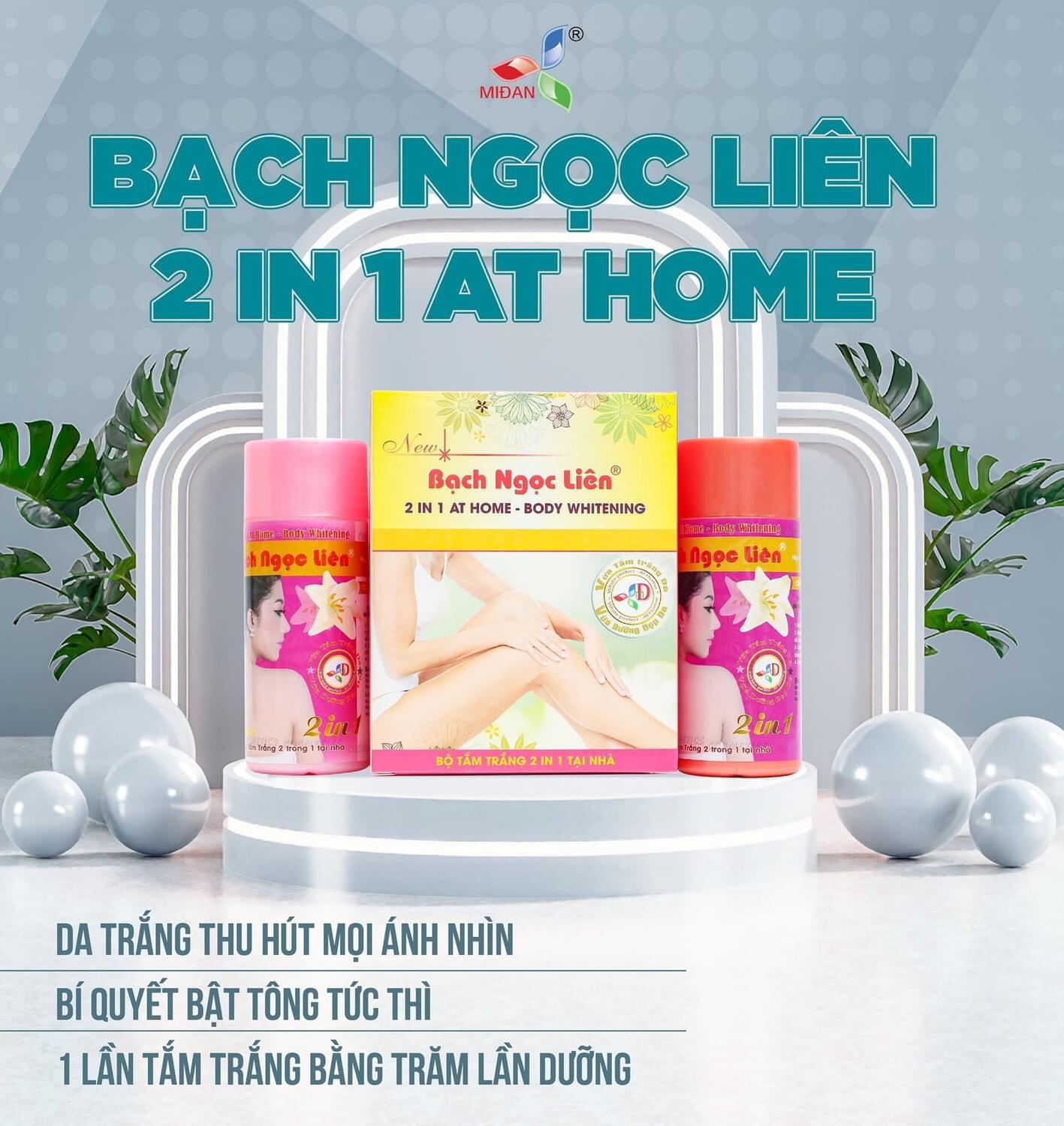 10 hộp - Tắm Trắng Body Bạch Ngọc Liên 200gr