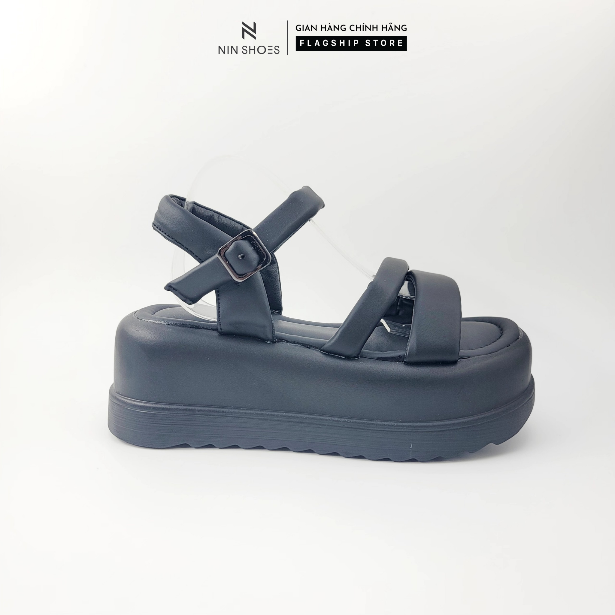 Dép nữ Ninshoes - Dép lê nữ dép bánh mỳ siêu xinh êm chân 2 quai ngang vuông quai hậu