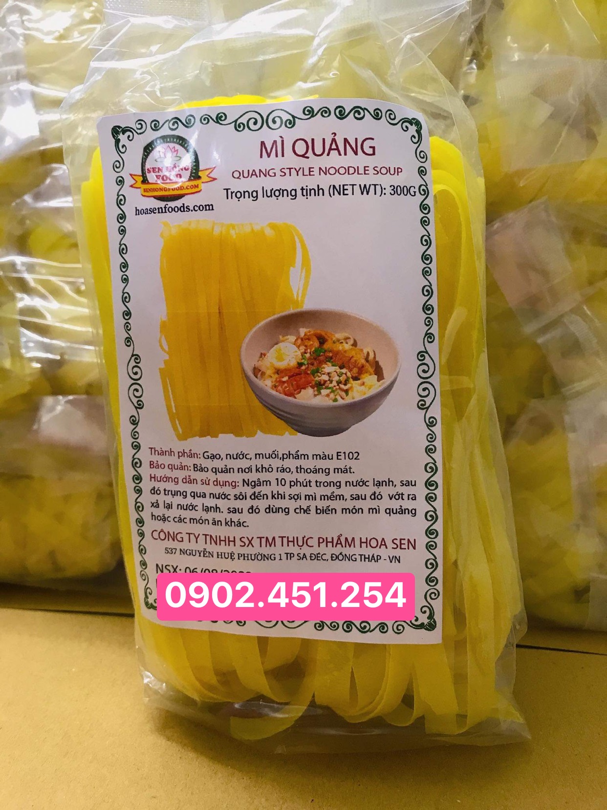 Set 5 Gói 400g Sợi Mì Quảng Khô Sa Đéc