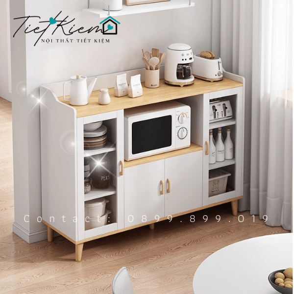 Tủ bếp đẹp để lò vi sóng TVS99099