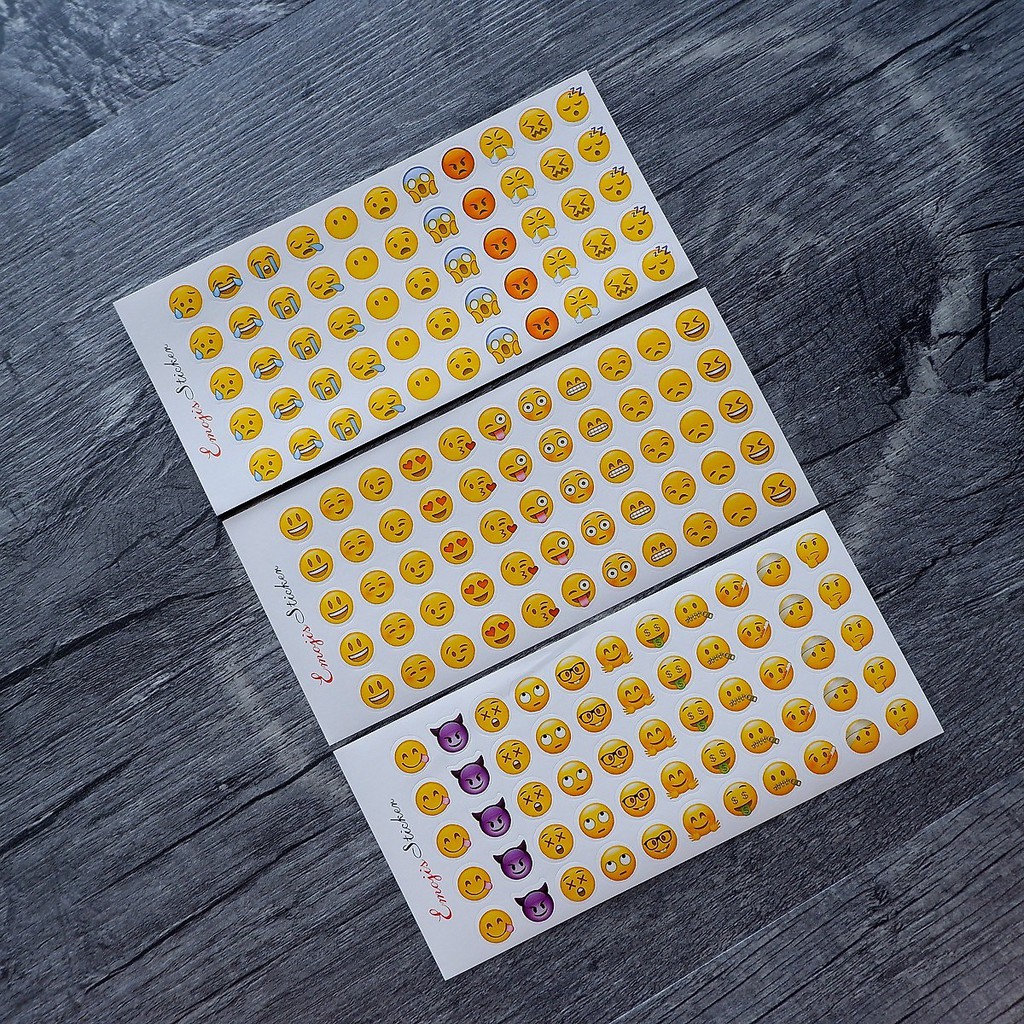 [HCM]Bộ 12 tấm sticker trang trí (Emoji Stickers)