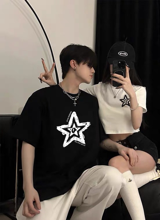 Combo Croptop + Áo Thun dành cho cặp đôi yêu nhau mặc cặp đi chơi