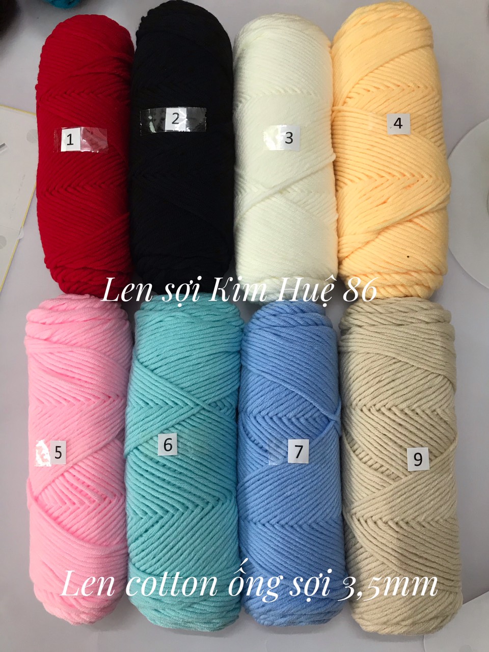 Len cotton ống sợi 3,5mm cuộn 100g