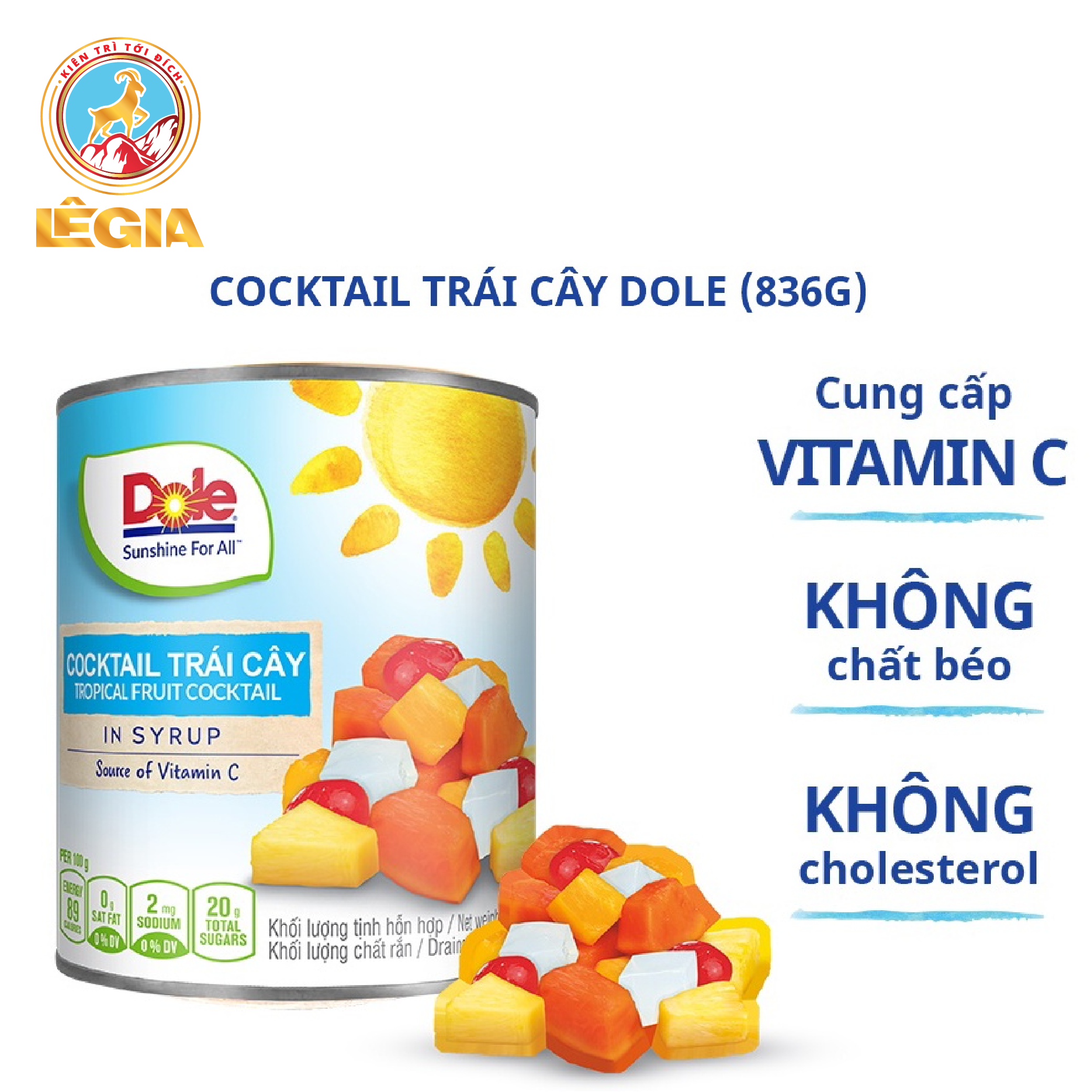 Cocktail Trái Cây Ngâm DOLE Đóng Lon 836G