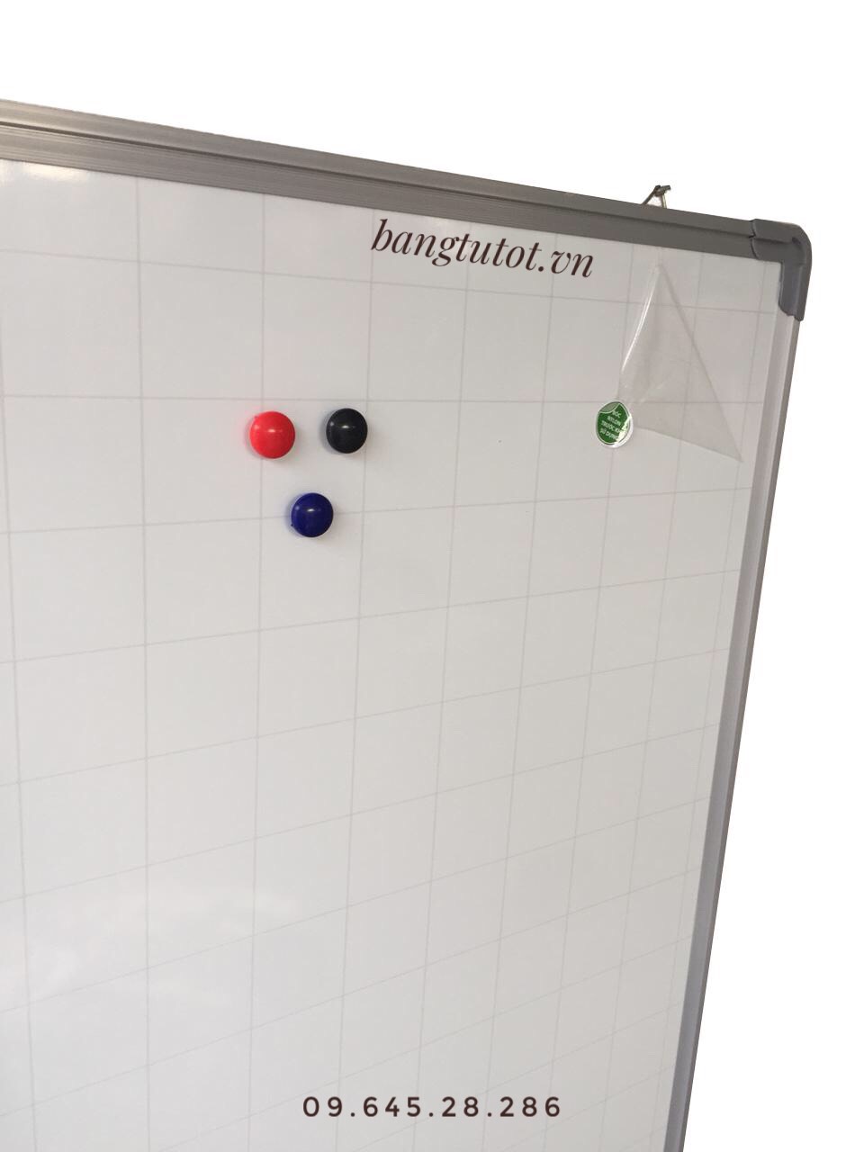 Bảng từ trắng Hàn Quốc 60*100 cm (Tặng bút lông, bông lau, nam châm dính bảng)