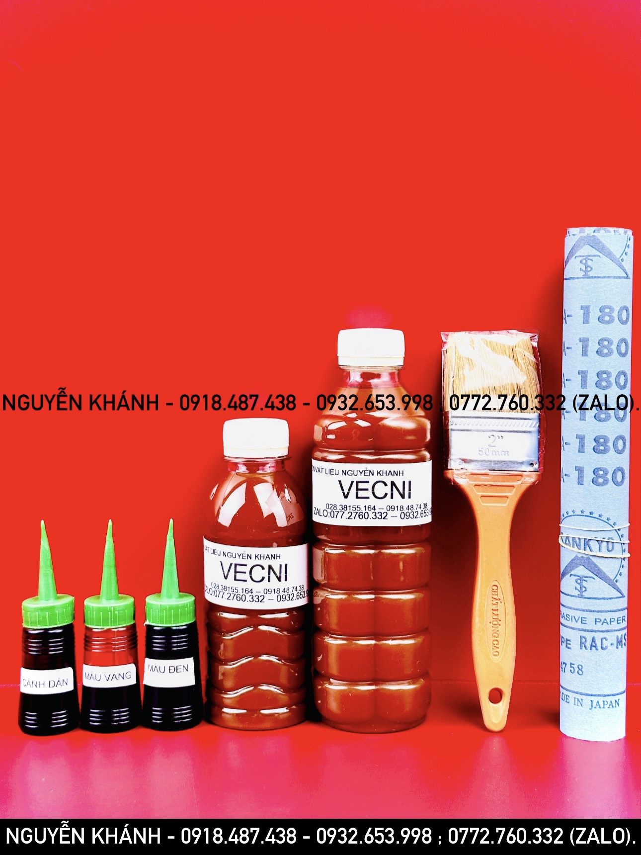 Combo vecni đánh bóng gỗ và màu ( cánh gián , vàng ,đen,đỏ,cam,xanh dương, xanh lá)