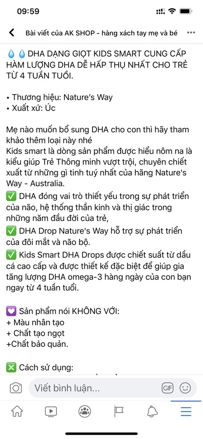 Dha Drops Kids Smart Hàng Úc