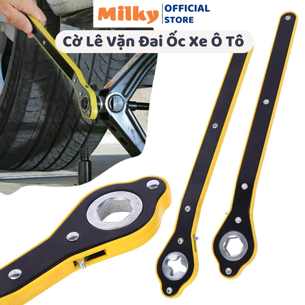 Cờ lê vặn đai ốc xe ô tô, cờ lê vặn ốc bánh xe xoay 360 độ tiết kiệm sức chuyên dụng tiện lợi