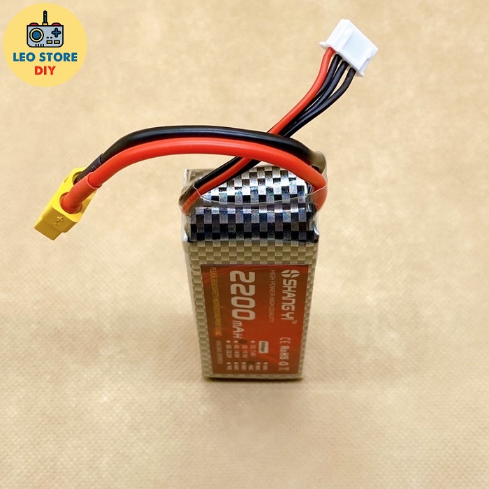 Pin Shangyi Lipo 3s 2200mAh 45C jack cắm XT60
