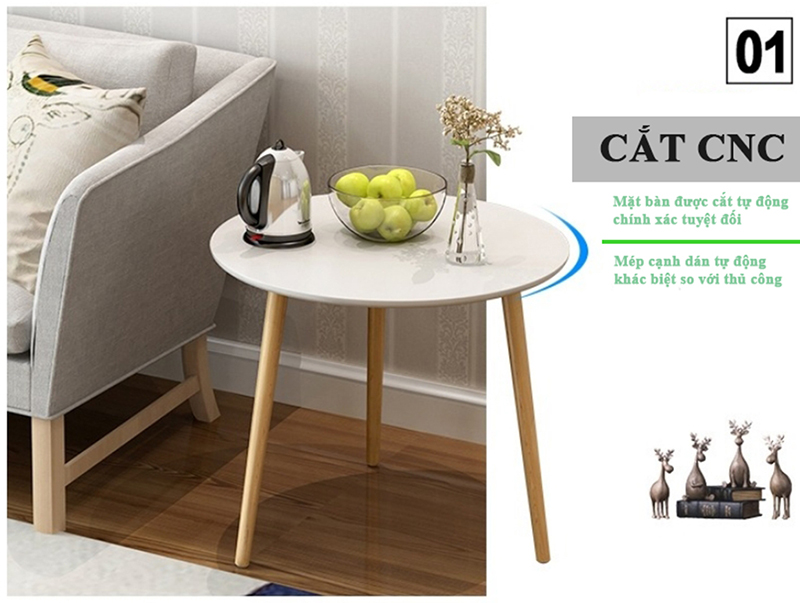 Bàn Trà Sofa\Bàn Trà Cafe Chân Gỗ Sồi - GP55