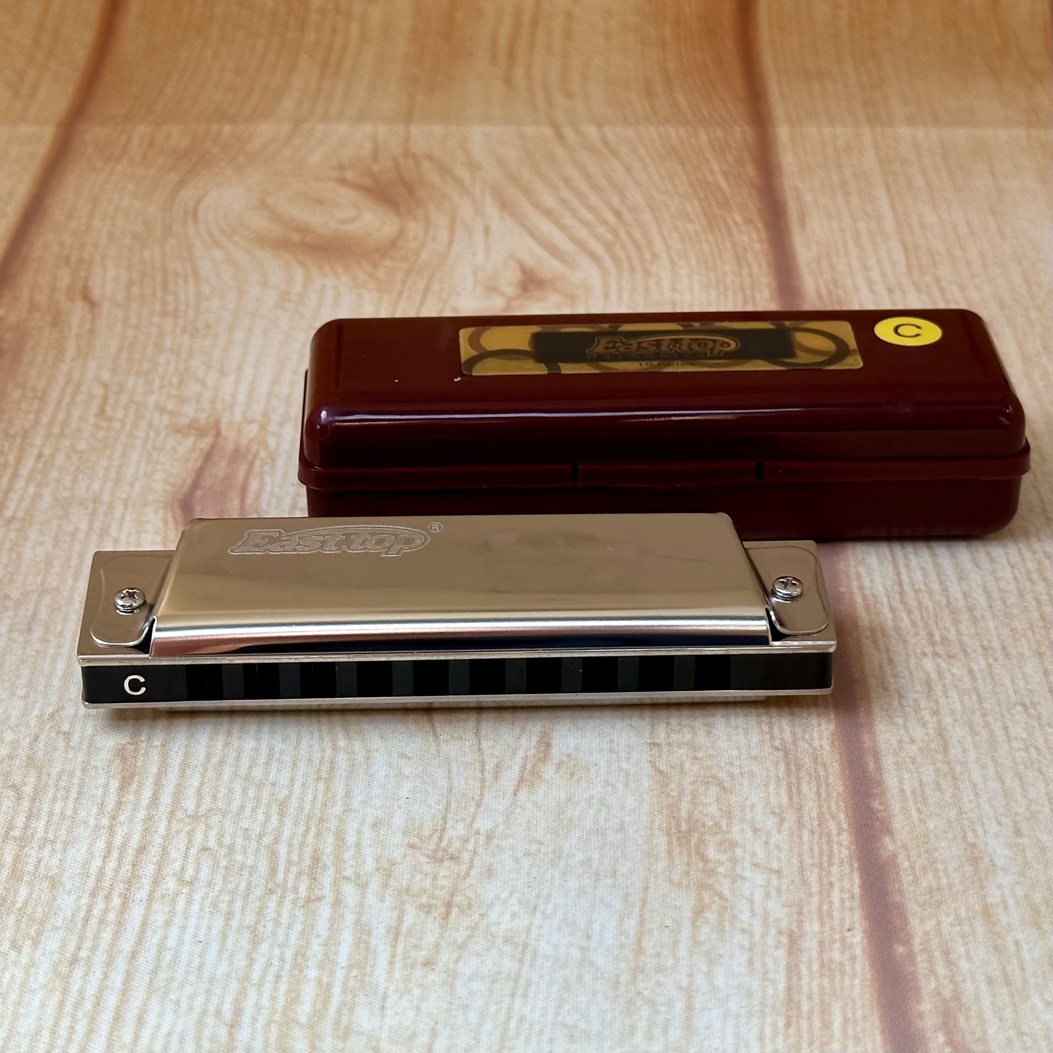 ￼Kèn Harmonica 10 lỗ Easttop T10 màu bạc