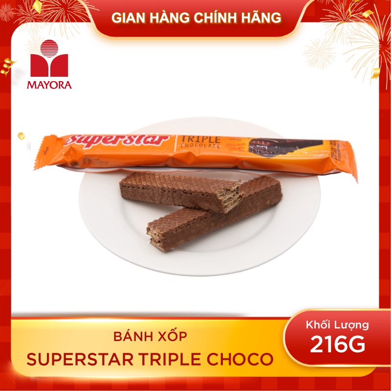 BÁNH XỐP SUPERSTAR TRIPLE CHOCO 150G