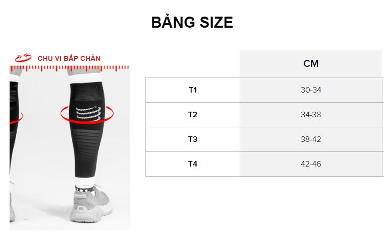 Bó bắp chân chạy bộ Compressport Calf R2 Oxygen