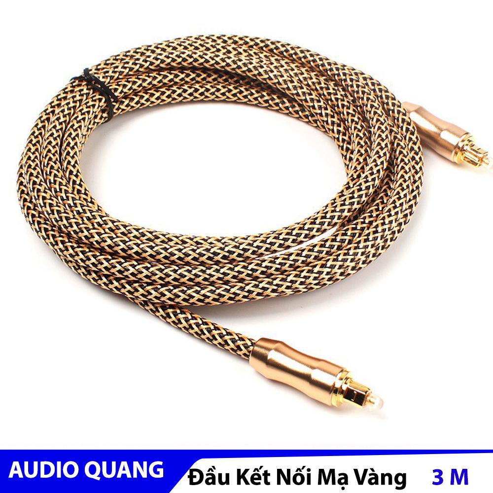 Dây Audio Optical 3 mét - Cáp Âm thanh quang 2 đầu kết nối Mạ Vàng 24k HiFi cao cấp Bọc chống đứt gãy Cao cấp