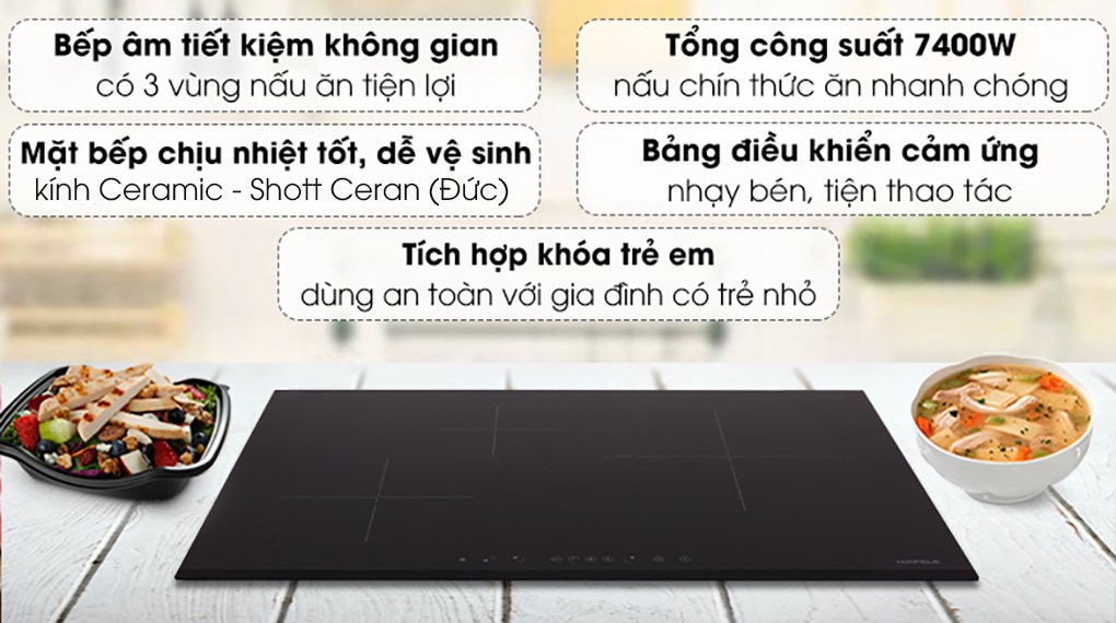 Bếp từ 3 vùng nấu lắp âm Hafele HC-IS773EA (535.02.242)