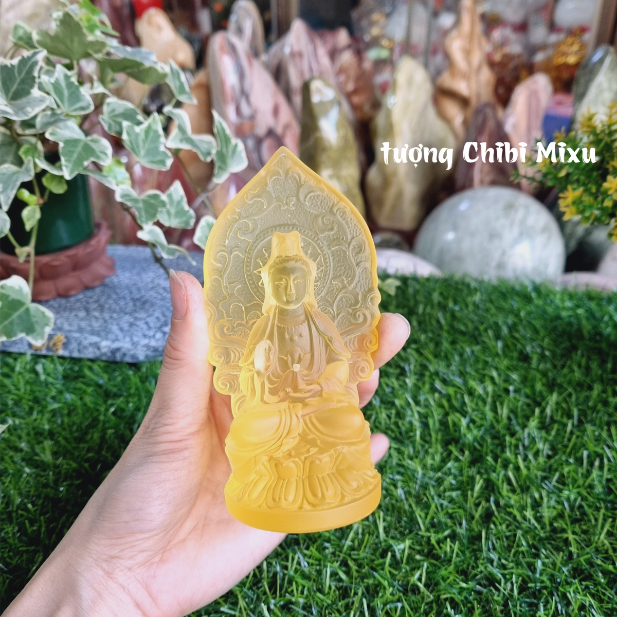 Tượng Phật ông / Quan Âm lưu ly 13cm