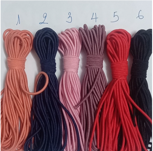 bó 5-10 met dây thun tròn mềm 2mm làm dây cột tóc