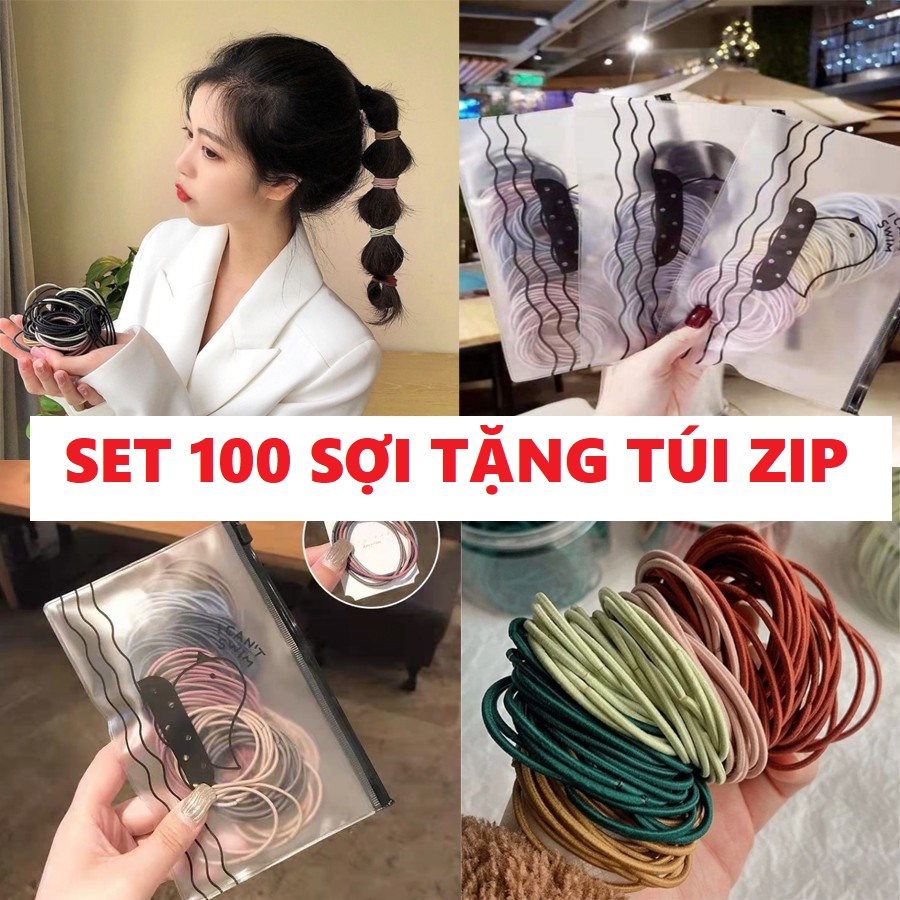 (TẶNGI) THUN CỘT TÓC TIỆN LỢI- CHUN CỘT TÓC THUN CỘT TÓC - ĐỒ CỘT TÓC NỮ SIÊU CUTE - DÂY THUN CỘT TÓC MIX 5 MÀU KÈM TÚI ZIP TIỆN LỢI( MẪU MỚI) - CHUN BUỘC TÓC THUN BUỘC TÓC ĐỒ CỘT TÓC