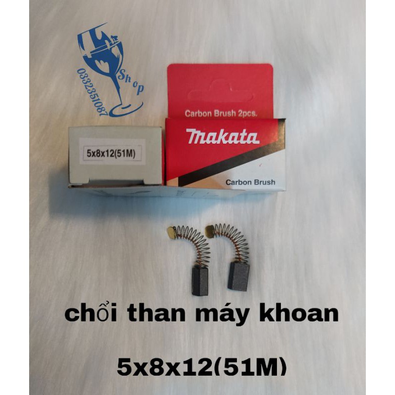 Carbon 5x8x12 - chổi than máy khoan hàng đẹp, than mềm