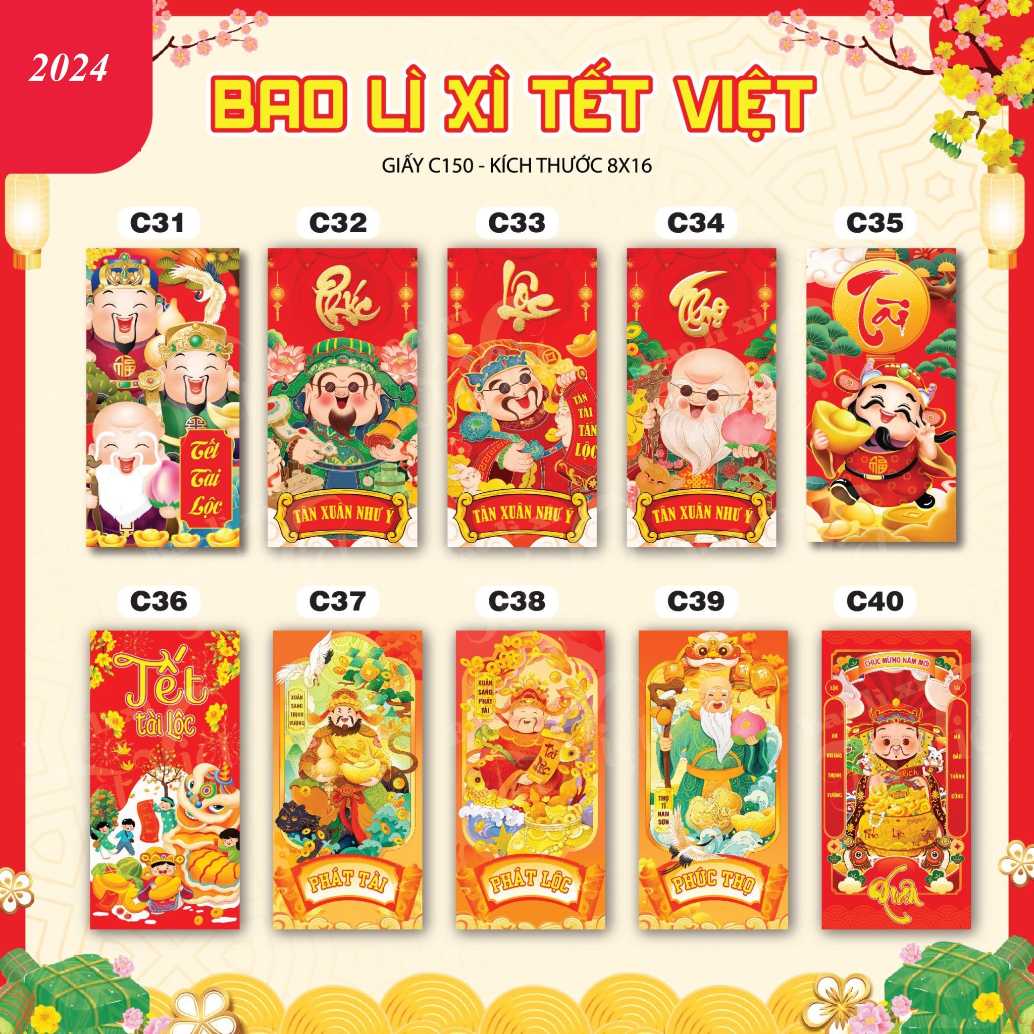 10 Bao lì xì tết 2024 tổng hợp 64 mẫu - lixi