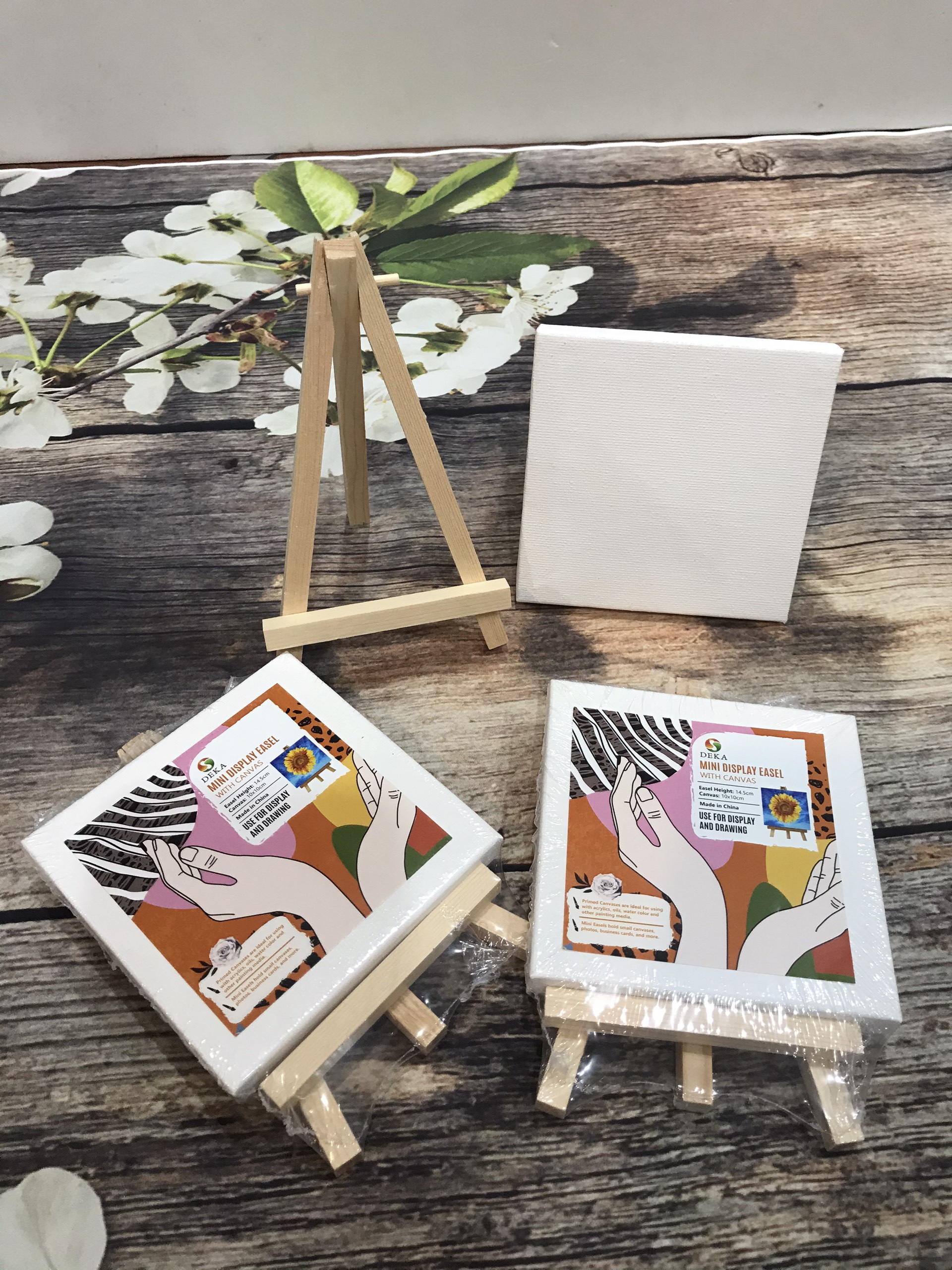 Canvas mini , canvas 10x10cm , Canvas kèm giá vẽ mini