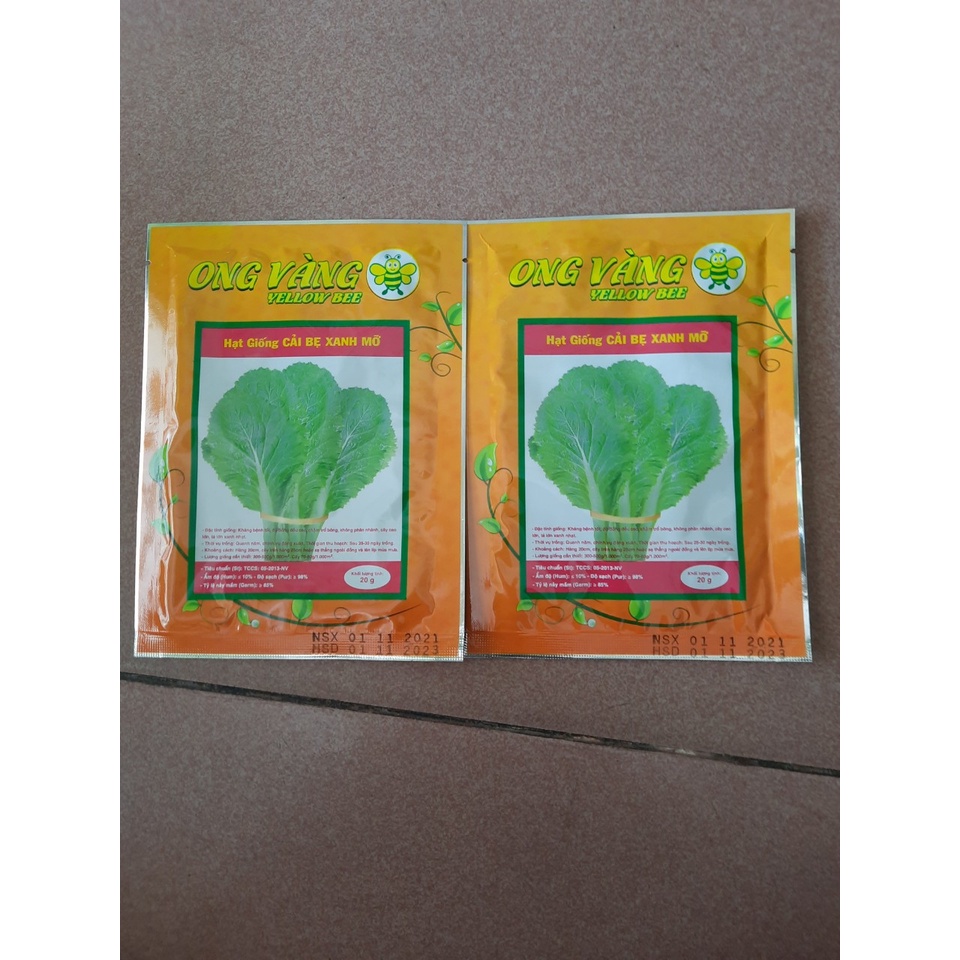 Hạt Giống Cải Bẹ Xanh Mỡ, 1 gói 20gr