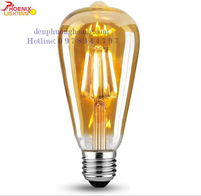Bóng đèn LED Edison ST64 dimmer vỏ vàng