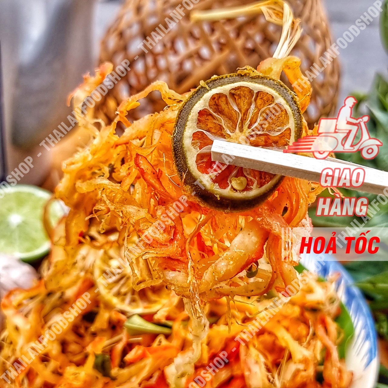 Mực Sợi Tomyum ( Mực Sợi Sốt Thái) - Lon 300gr
