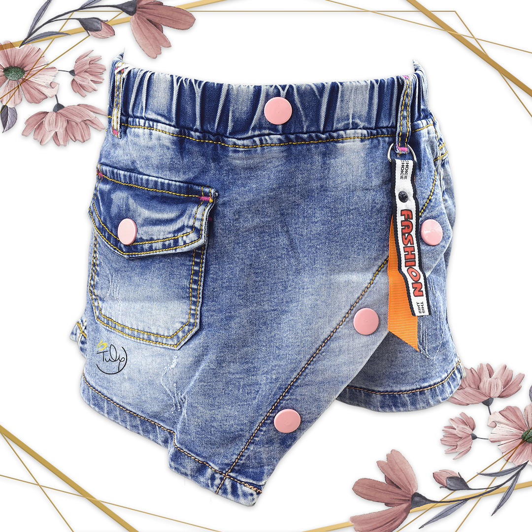 Quần váy jean thun cho bé gái size nhí