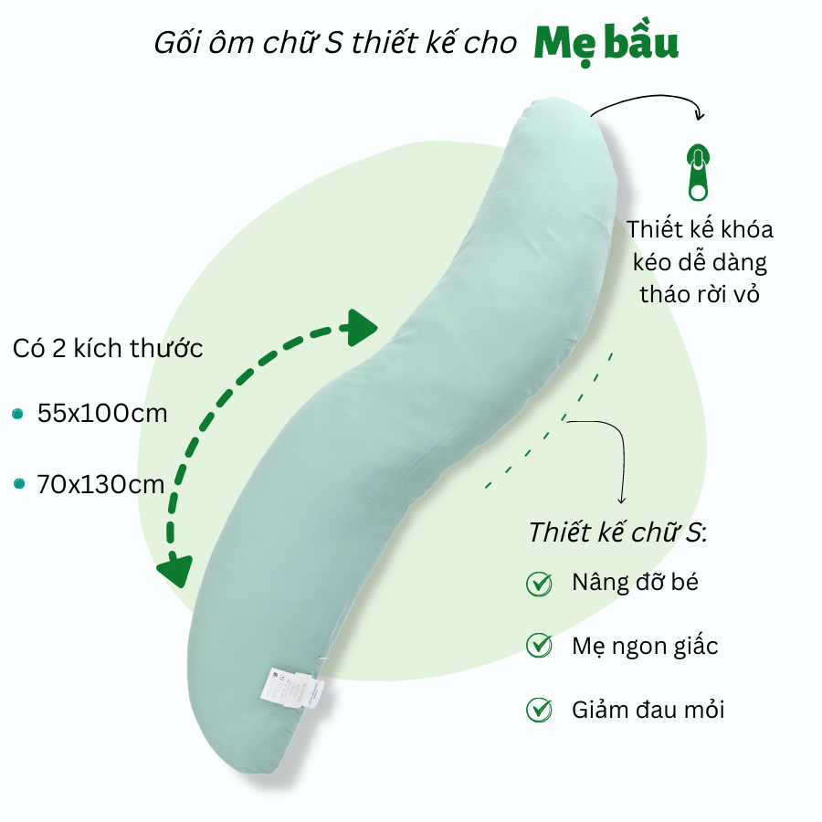 Gối ôm hình chữ S K-Bedding by Everon KMP (55x100cm & 70x130cm)