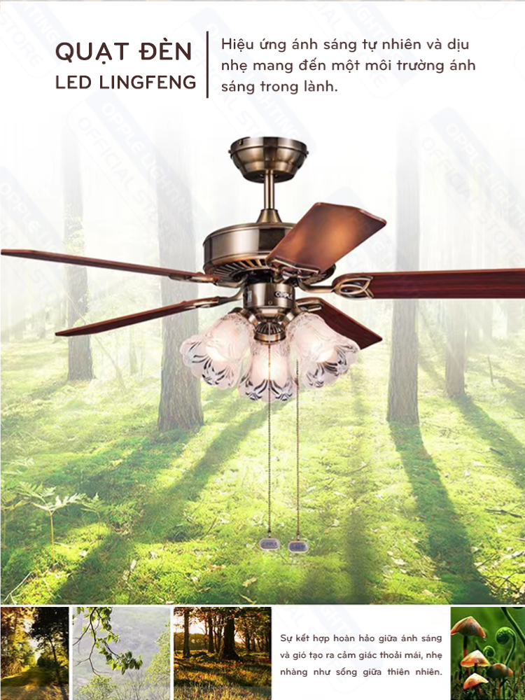 Quạt Đèn LED OPPLE FSD1070T - Nét Đẹp Cổ Điển