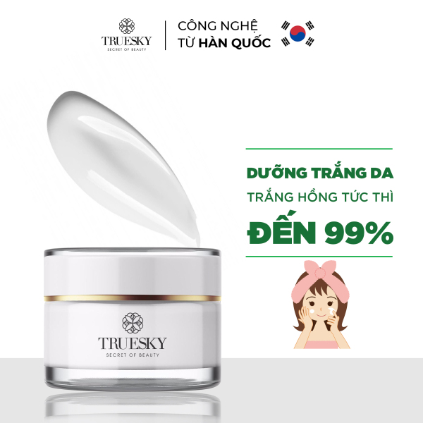 Kem dưỡng trắng da mặt Truesky thu nhỏ lỗ chân lông làm da trắng mịn cải thiện tính đàn hồi cho da Whitening Face Cream 10g nhập khẩu