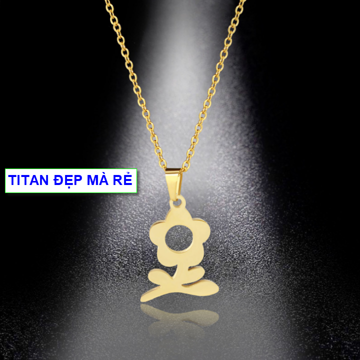 Gold chain flower plum female titanium type beauty-row titanium gold 18K beautiful shiny-Orange link 1 Đổi 1 if black and rust