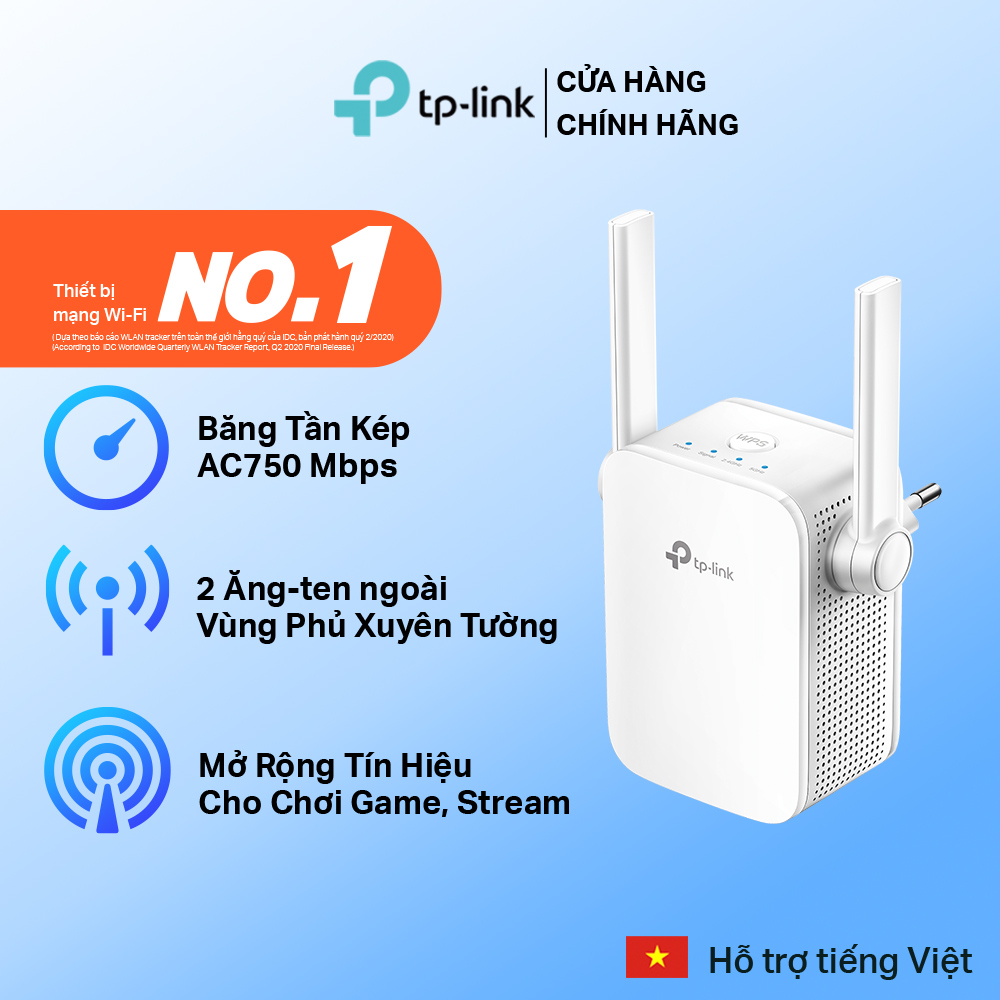Bộ Mở Rộng Sóng Wifi TP-Link RE205 Chuẩn AC 750Mbps - Hàng Chính Hãng