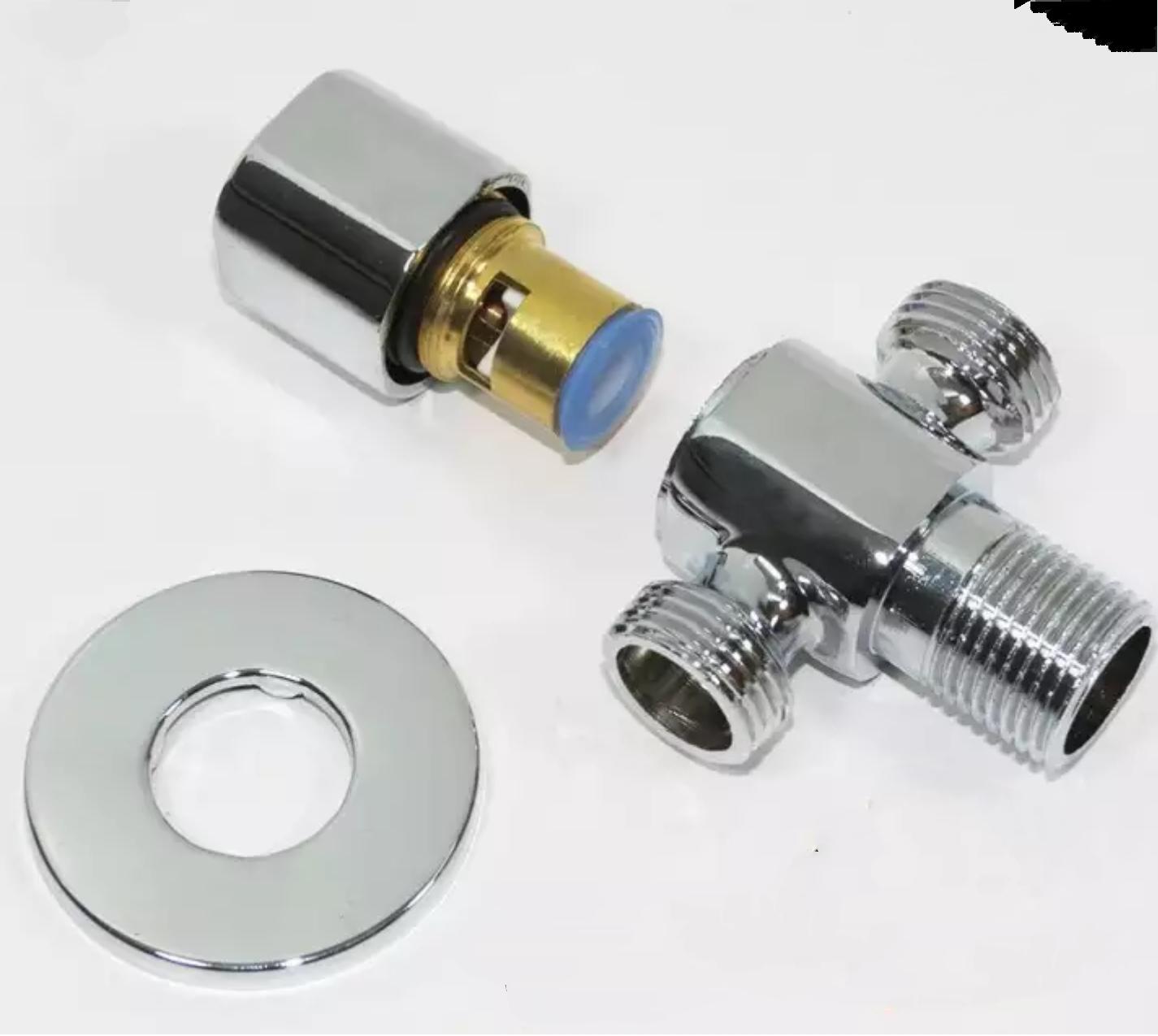 ( Loại tốt) Van Tê chia nước, điều chỉnh/giảm áp và khóa (Trắng bạc)