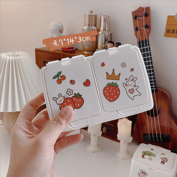 [Có sẵn] Hộp đựng đồ tiện ích mini có nắp xinh xắn ulzzang (ko kèm sticker)