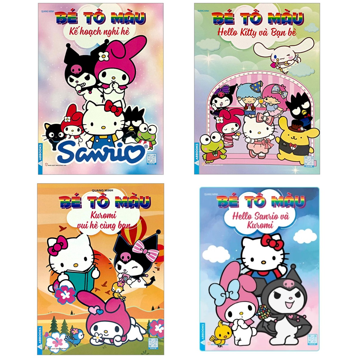 Sách - bé tô màu - chủ đề kuromi - bộ 4 cuốn