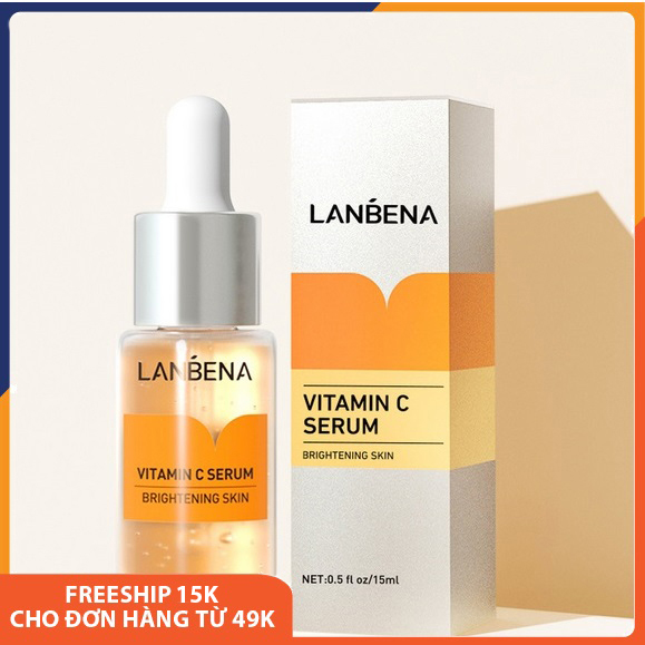 Serum dưỡng da Vitamin C LANBENA nuôi dưỡng và dưỡng ẩm làn da, cải thiện làn da xỉn màu và làm sáng đều da, cải thiện vết nám, tàn nhàng trên da, tinh chất dưỡng da hàng nội địa Trung Quốc 15ml MelyStore SPU175