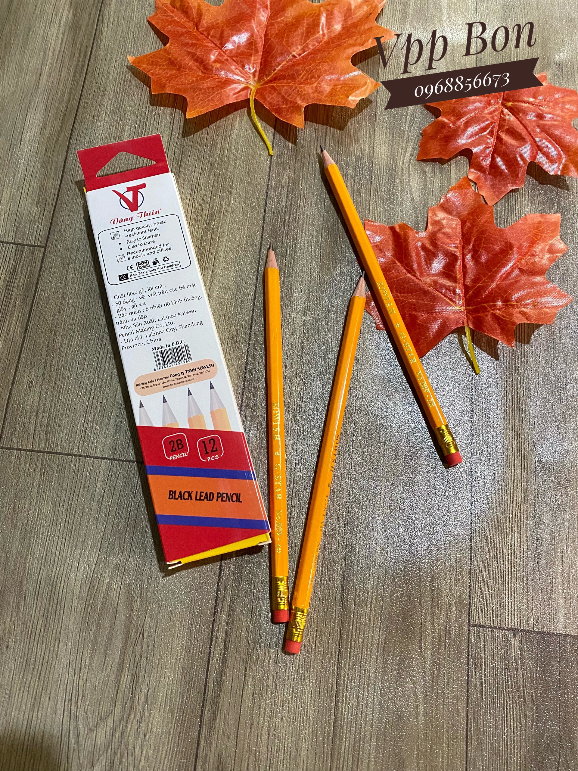 BÚT CHÌ 2B THÂN VÀNG GSTAR (12 cây/hộp)
