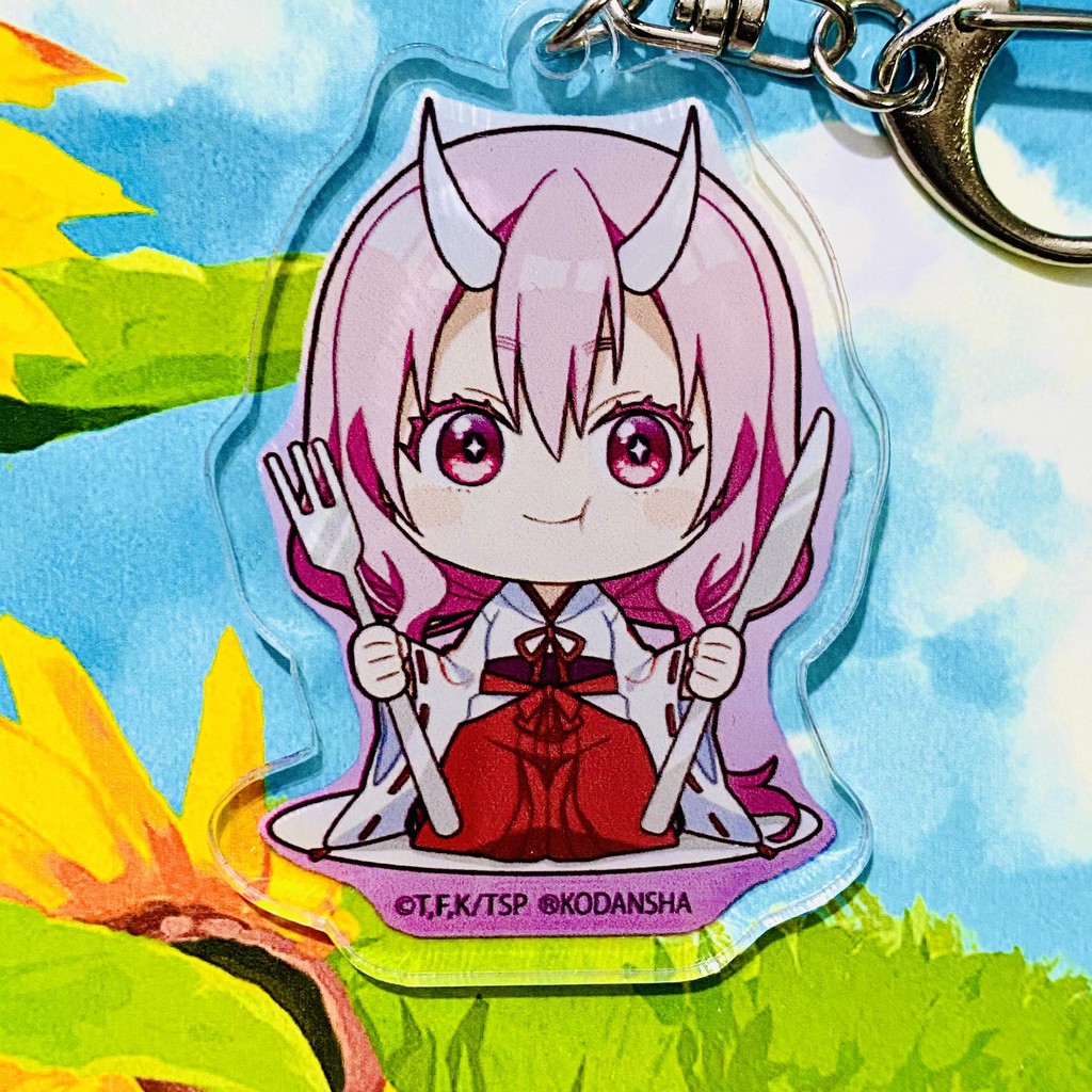 ( Mica trong acrylic ) Móc khóa Chuyển Sinh Thành Slime Tensei-shitara Slime datta Ken ver ĂN UỐNG anime chibi xinh xắn