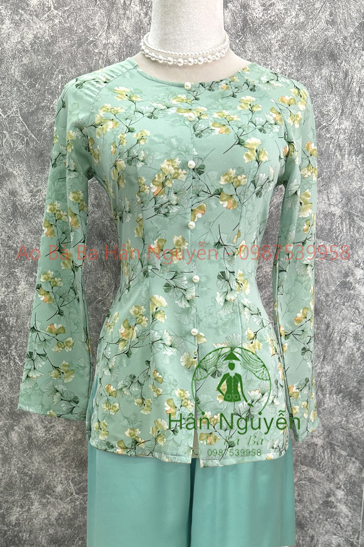 ÁO BÀ BA DÂY KÉO HOA GIÓ + QUẦN