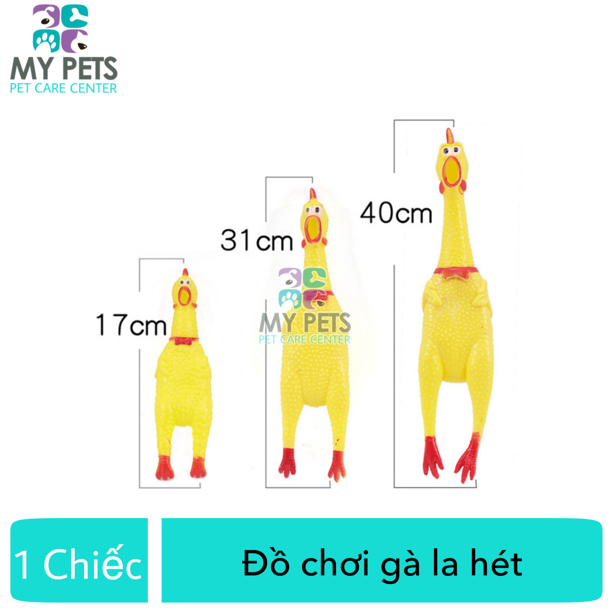Đồ chơi gà la hét cho chó mèo - Size S 17cm